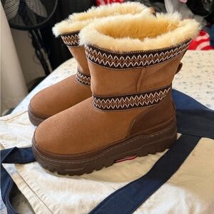 UGG Tan Winter Boots with Cream Lining